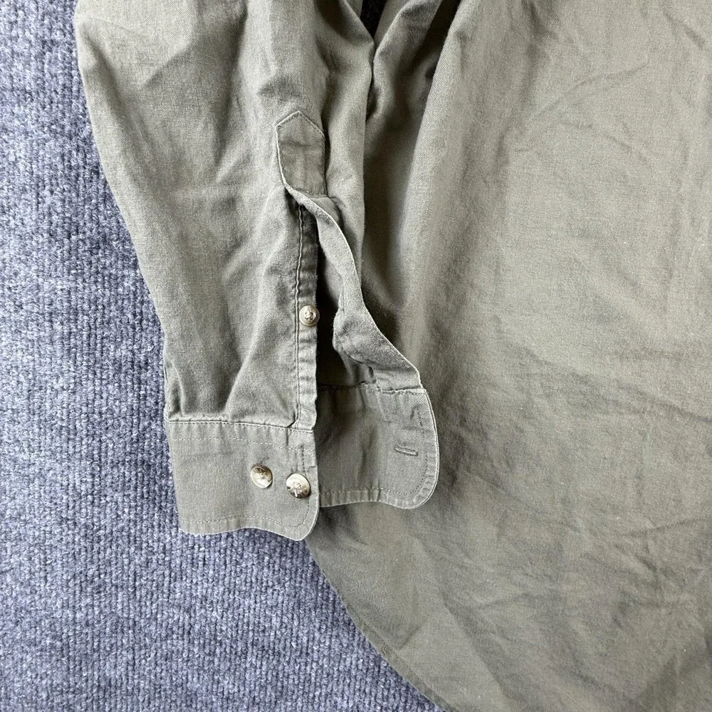 VTG Timberland Shirt Mens Large Green Long Sleeve Button Down Weathergear Cotton